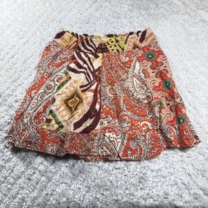 Vintage Mossimo Supply Co Skirt Womens XL Boho Patchwork Paisley Mini Gypsy Y2K